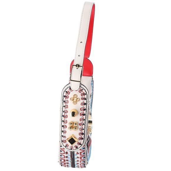 Christian Louboutin Carasky Mini Shoulder Bag 3225075 Cream Red Multi Leather - Picture 8 of 8